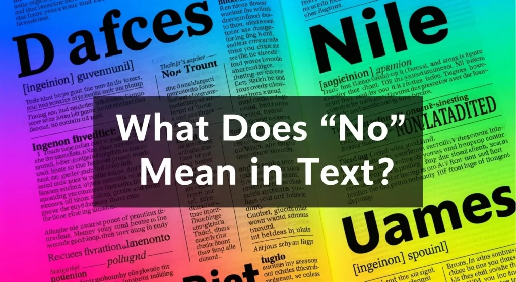What Does “No” Mean in Text