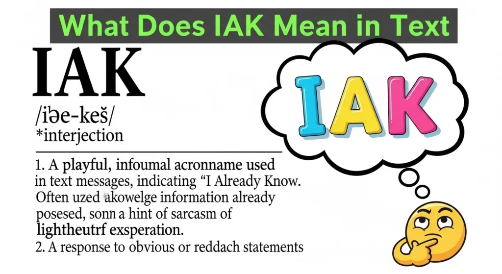 What Does IAK Mean in Text
