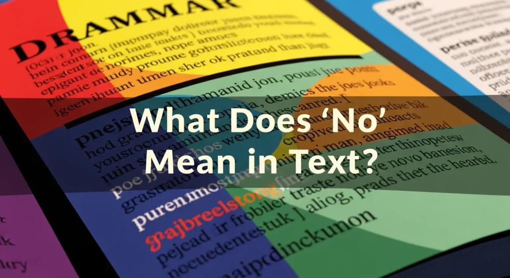 What Does “No” Mean in Text