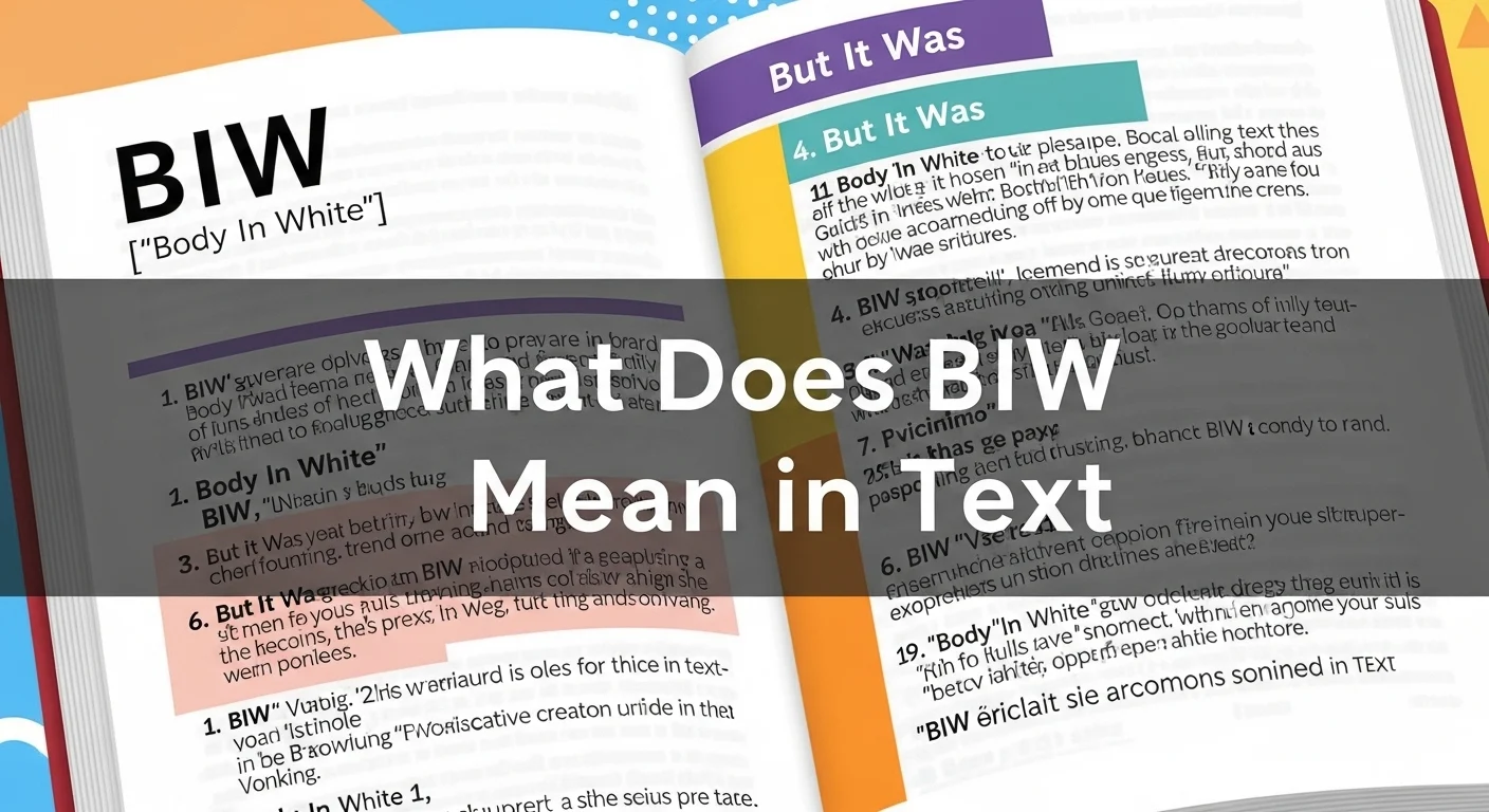What Does BIW Mean in Text