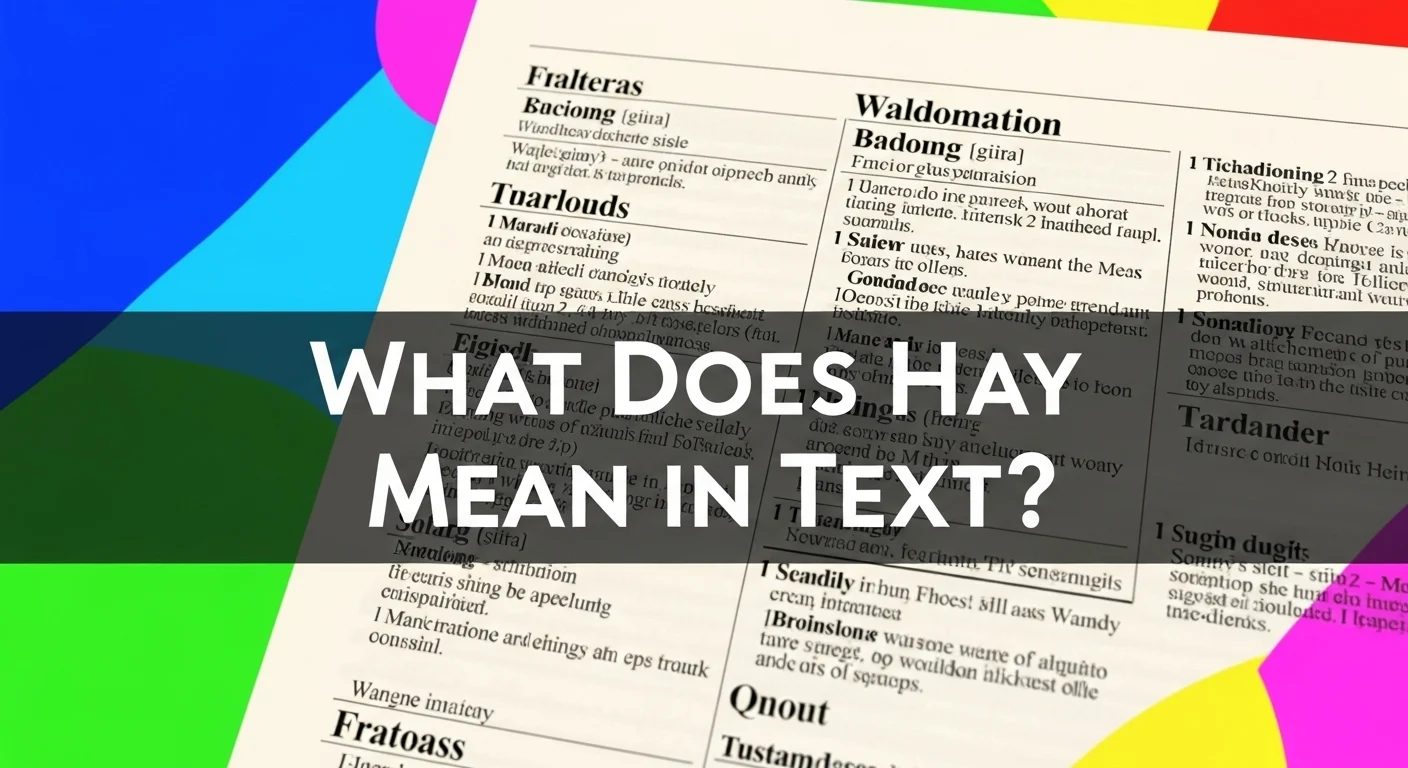 What Does Hay Mean in Text