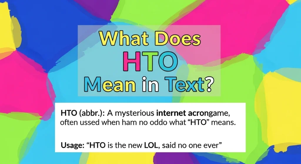 What Does HTO Mean in Text