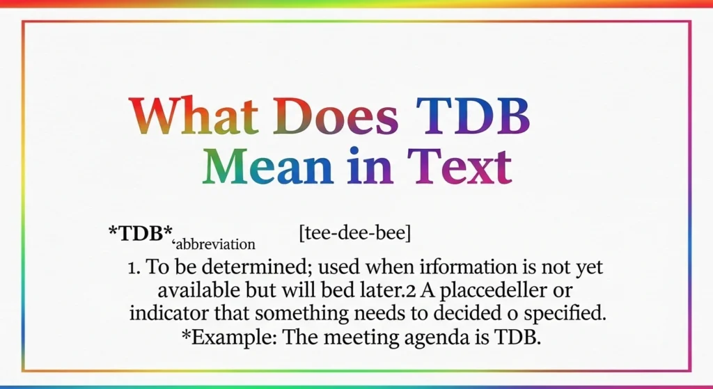 What Does TDB Mean in Text