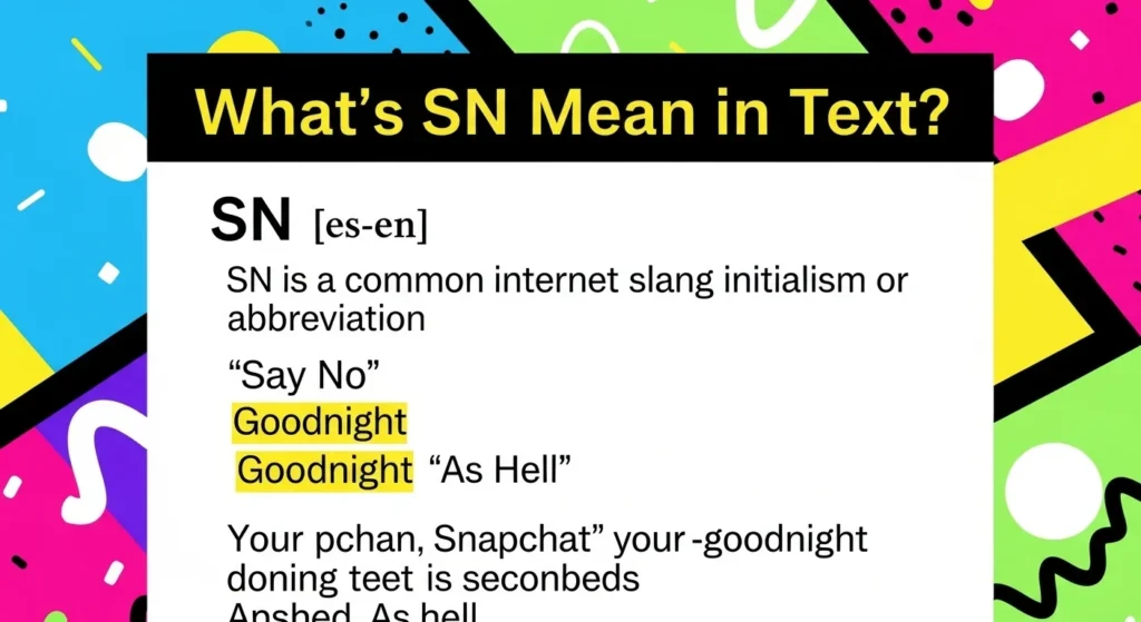 What’s SN Mean in Text