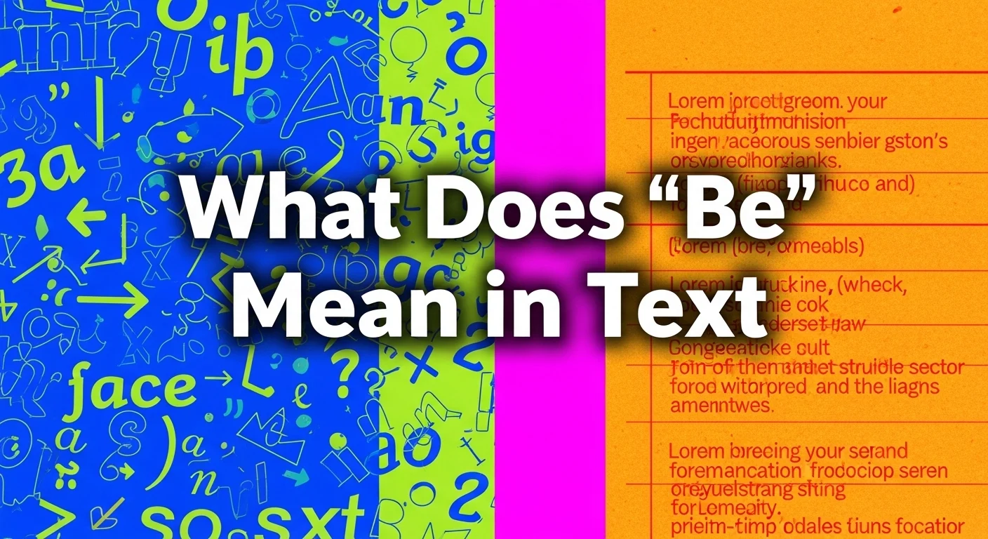 What Does “Be” Mean in Text