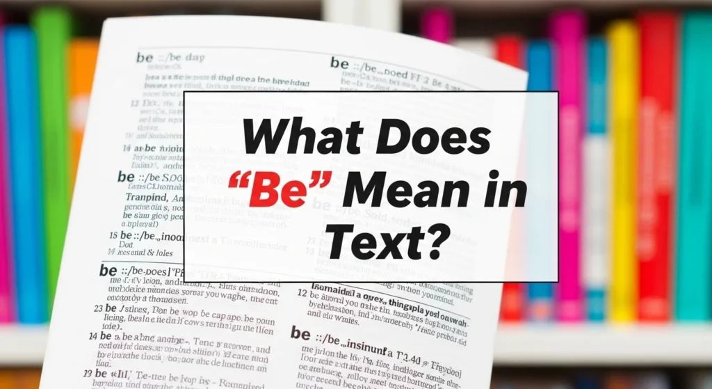 What Does “Be” Meaning