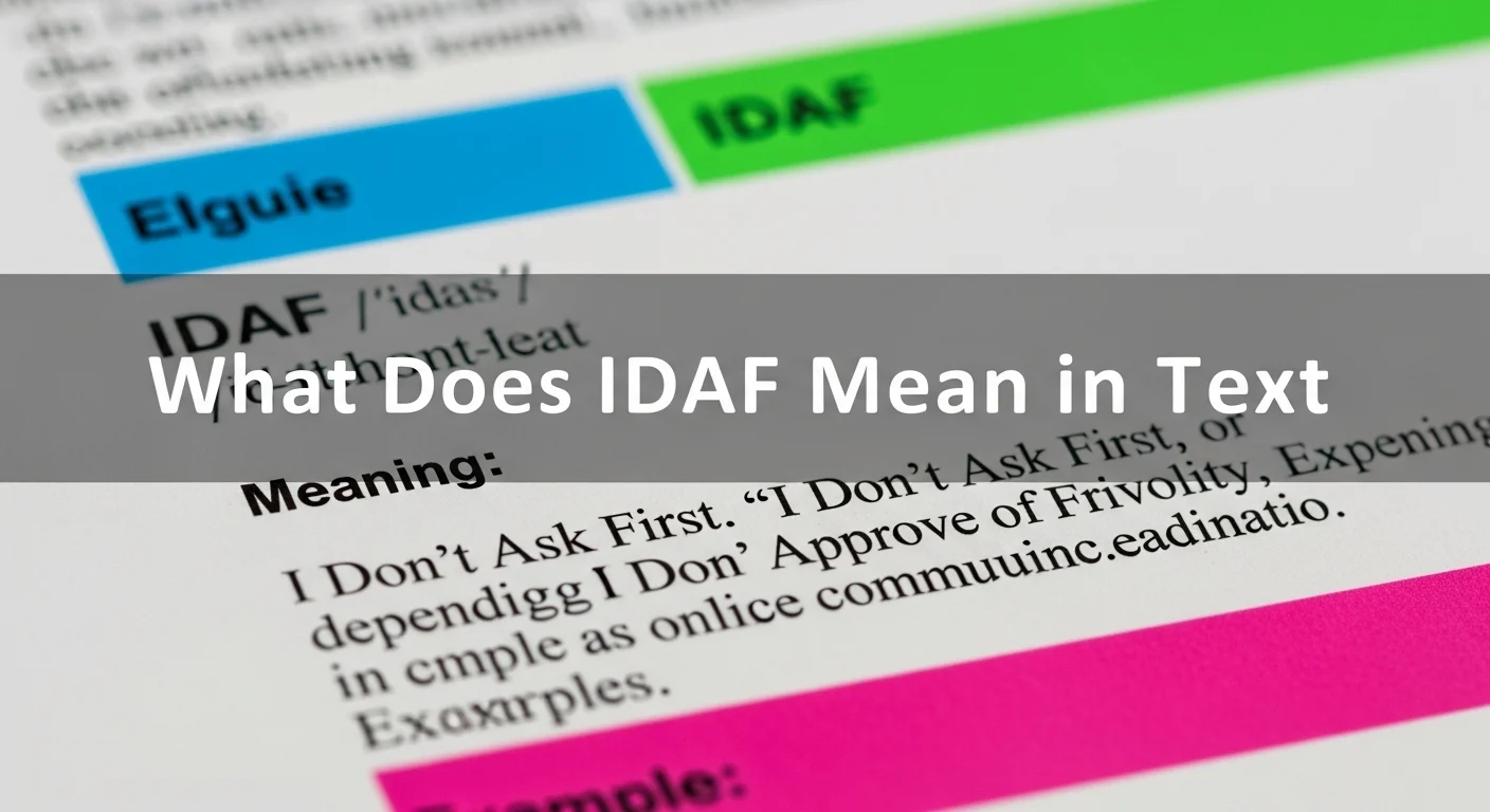 What Does IDAF Mean in Text