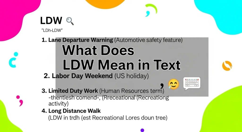 What Does LDW Mean in Text
