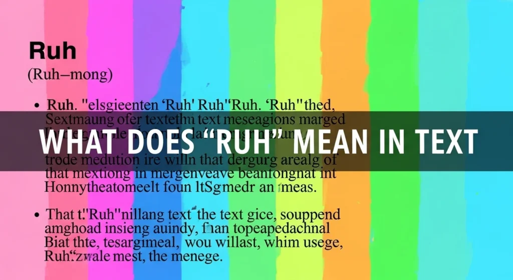 What Does “Ruh” Mean in Text