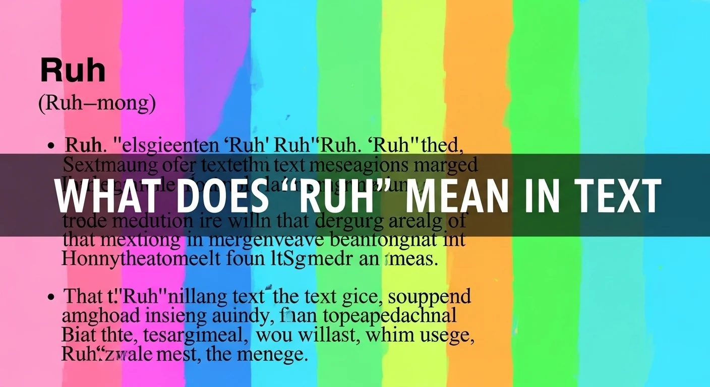 What Does “Ruh” Mean in Text