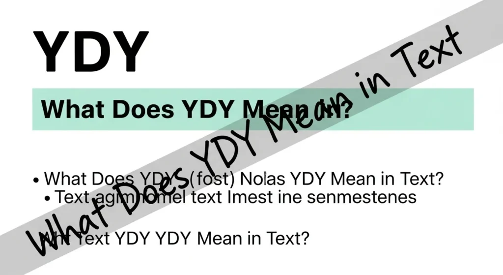 What Does YDY Meaning