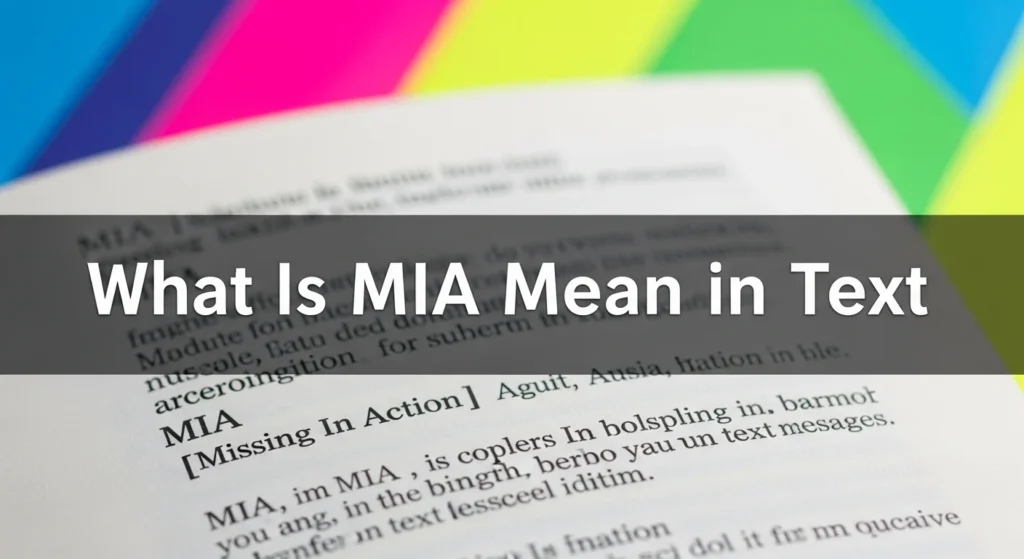 What Is MIA Mean in Text