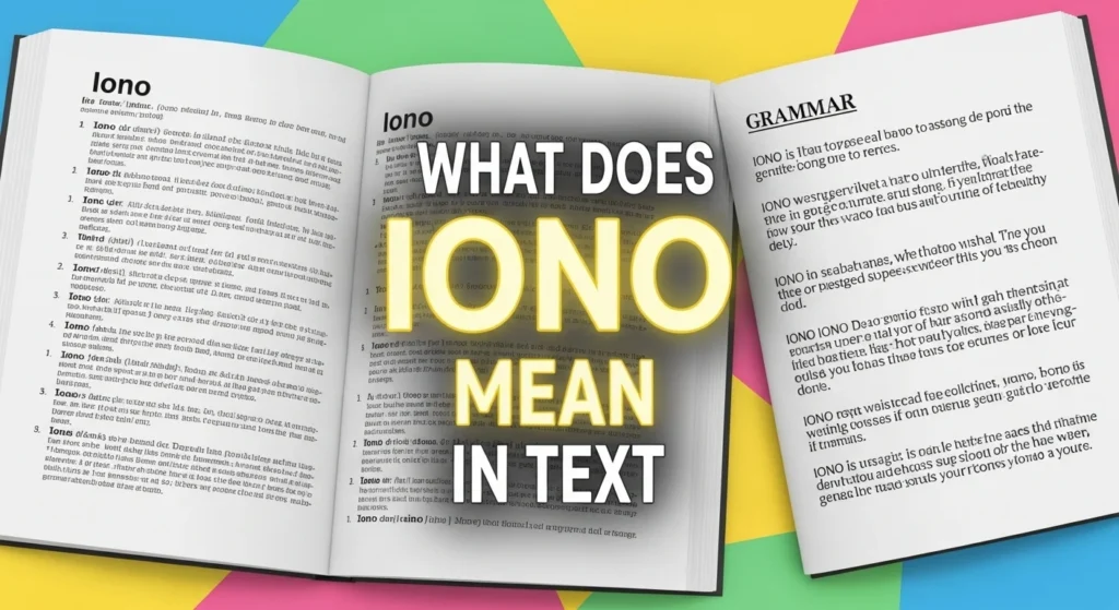 What Does Iono Mean in Text