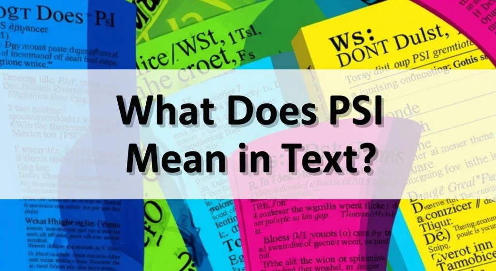 What Does PSI Mean in Text