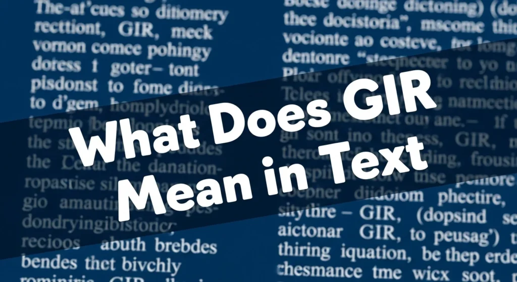 What Does GIR Mean in Text