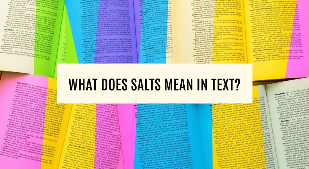 What Does Salts Mean in Text
