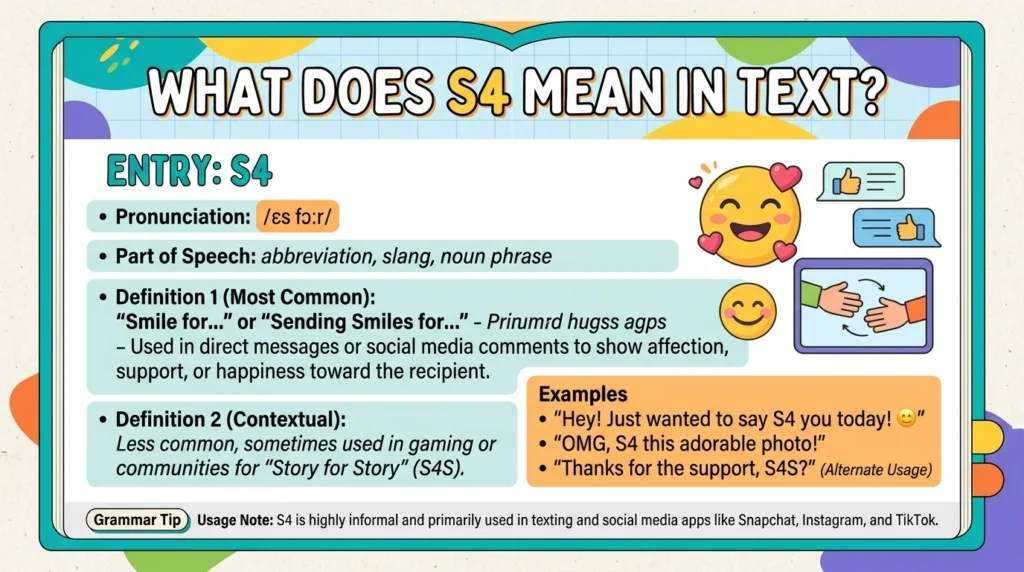 What Does S4 Mean in Text