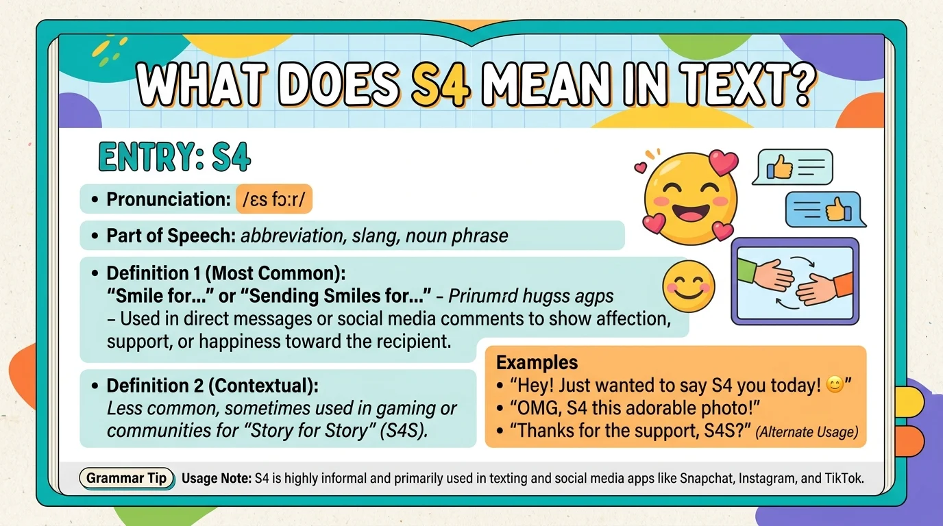 What Does S4 Mean in Text
