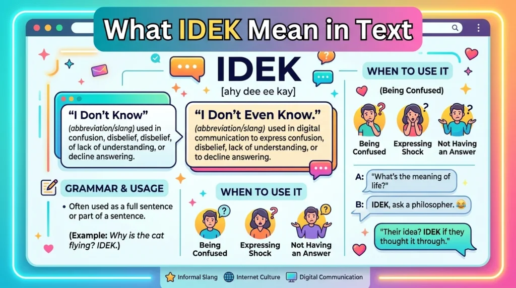 What IDEK Mean in Text