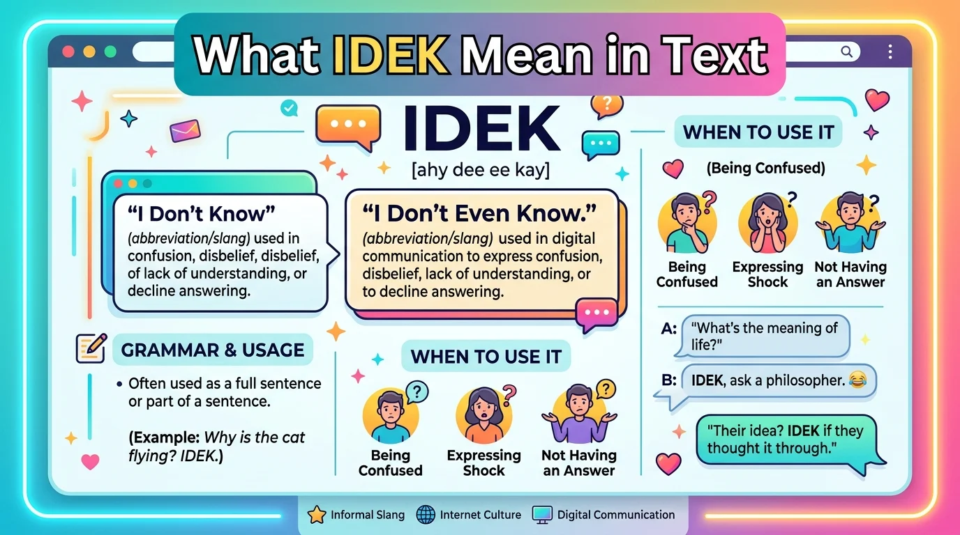 What IDEK Mean in Text