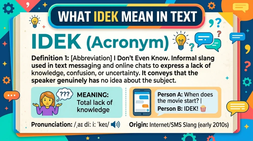 What IDEK Meaning