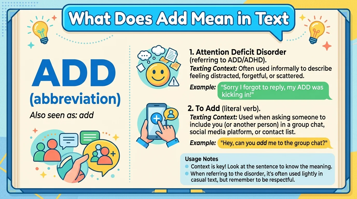 What Does Add Mean in Text