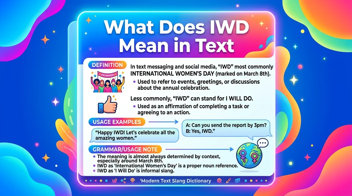 What Does IWD Mean in Text