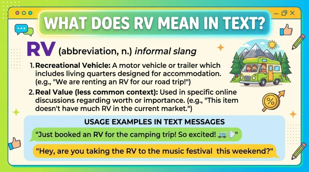 What Does RV Mean in Text