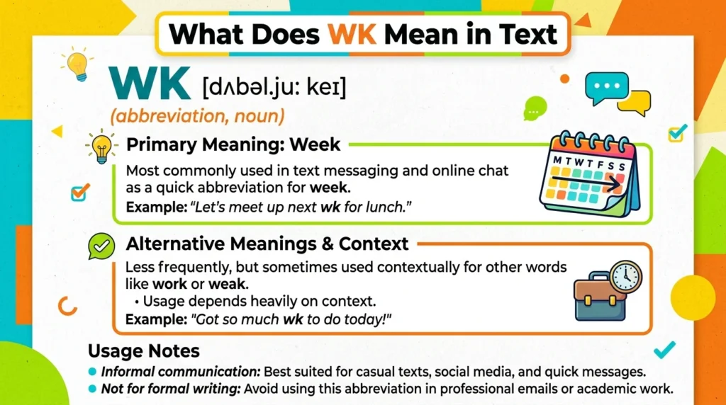 What Does WK Mean in Text