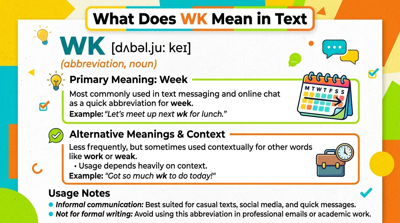 What Does WK Mean in Text