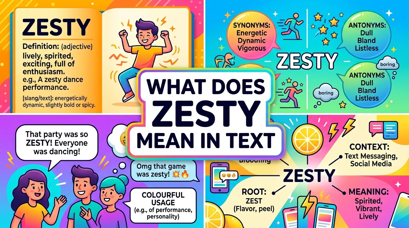 What Does Zesty Mean in Text
