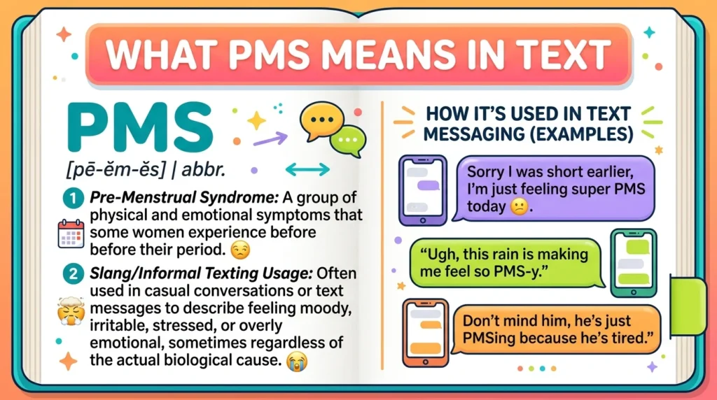 What PMS Mean in Text